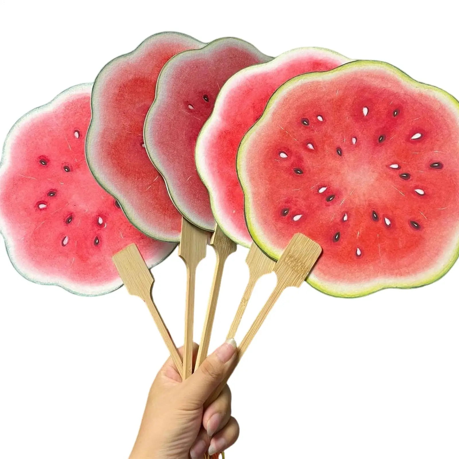 

Handheld Round Fan Watermelon Printing Photo Prop Camping Watermelon Print Fan For Camping Picnic Fishing Beach Outdoor Men