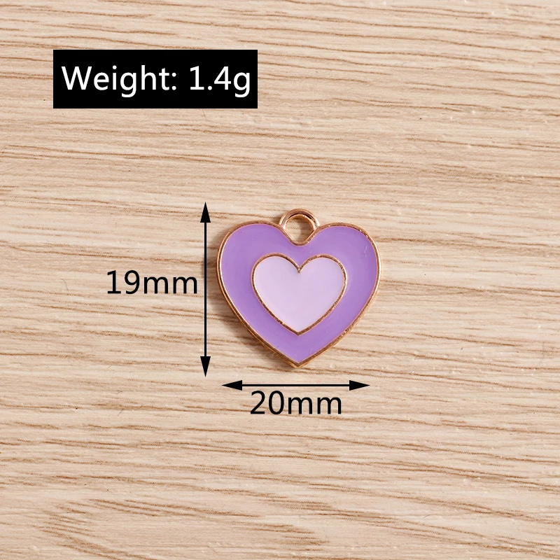 10 stücke Neue Bunte Emaille Liebe Herz Charms Anhänger für Schmuck Machen Frauen Mode Ohrringe Halsketten DIY Handwerk Liefert – Detail 16