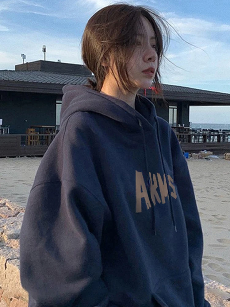 مقنعين سستة هوديس ملابس امرأة Y2K ملابس داكنة المتسكعون شعبية المناسب س الرقبة التطريز الديكور صغار مكافحة الباردة مكتنزة #2