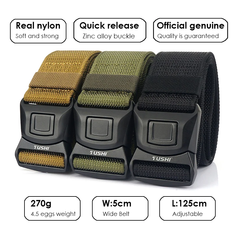 KOLBER 5 سنتيمتر/2 "التكتيكية في الهواء الطلق حزام للرجال الزنك مشبك الإفراج السريع الشرطة حزام عسكري ضيق النايلون حزام عريض الذكور #2