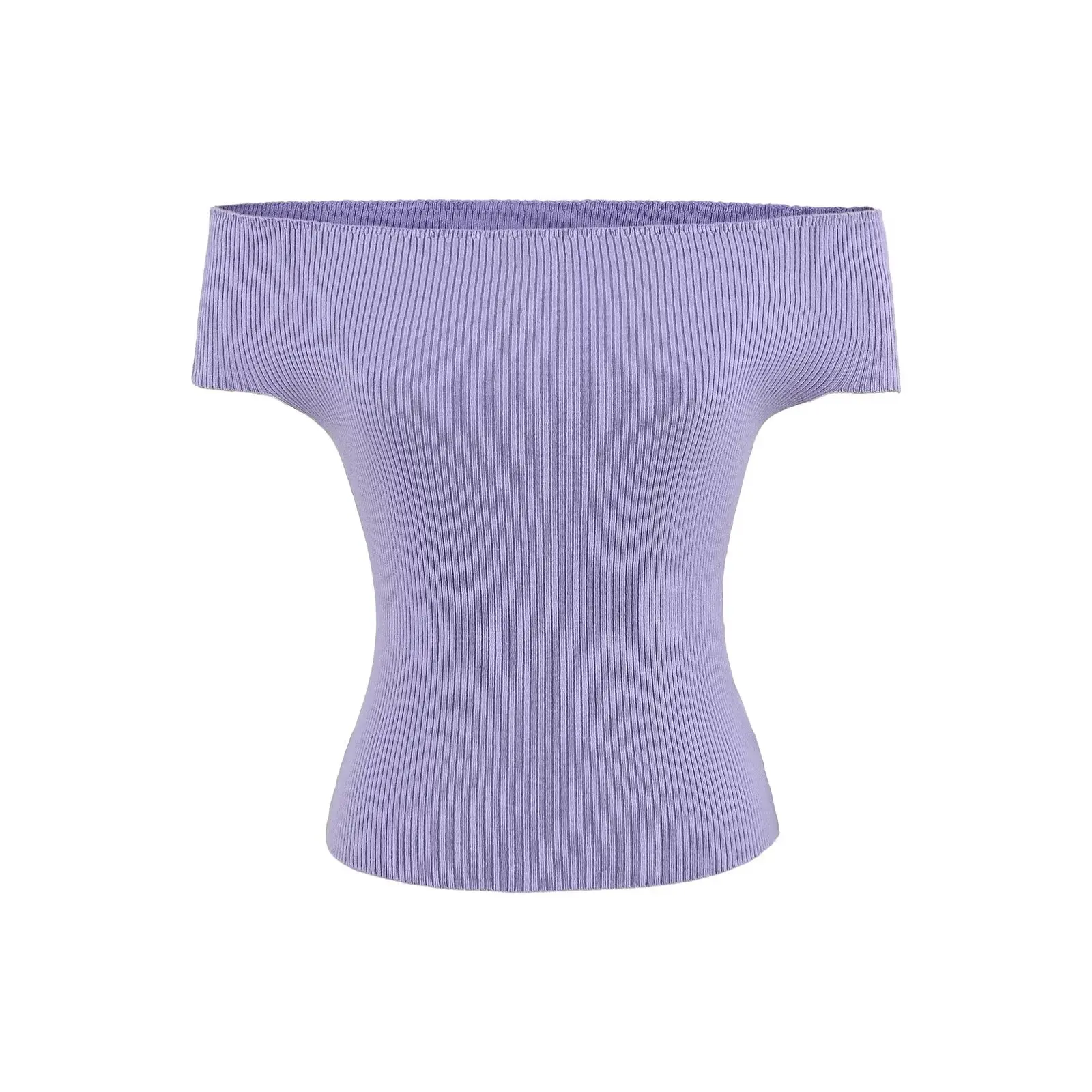 Efekt wyszczuplający Dzianinowy top na jedno ramię Damski styl uliczny Letnia moda Wszechstronny podstawowy top Jednolity kolor