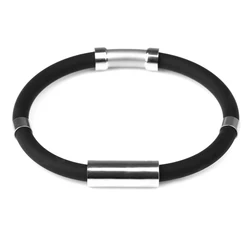 Silicone Sports Anti-static Bracelet Black Waterproof Radiation Protection Stylish Casual Bangle For Men Women Jewelry Gifts