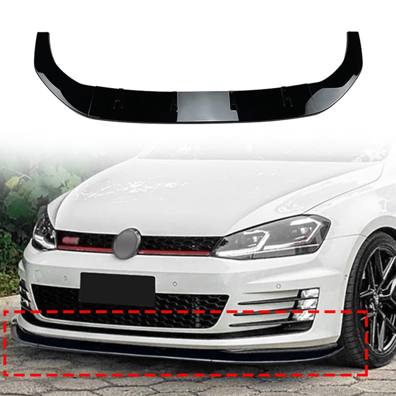 

Car Front Lower Bumper Lip Spoiler Auto Splitter Diffuser For Volkswagen VW Golf 7 MK7 GTI R Rline 2013-2016 Styling Accessories