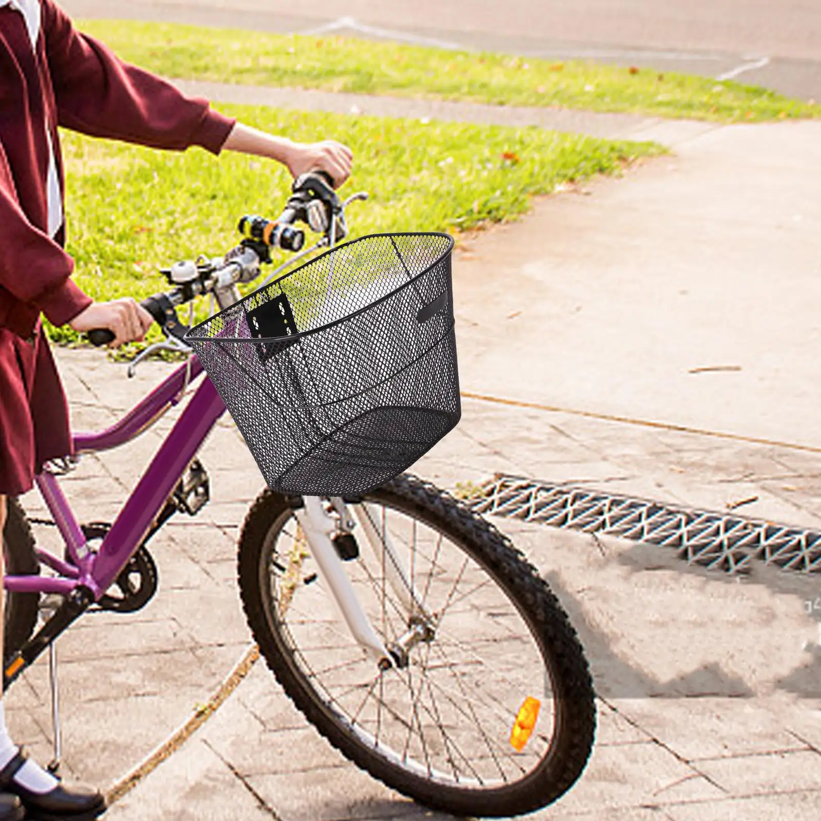 Bike Cargo Basket for Folding Mountain Bike Large Storage for Book Bags Groceries Water Bottles