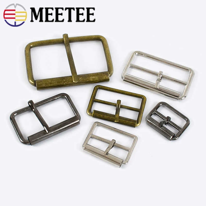 5Pcs 20-50mm Metal Belt Buckle Ring Tri-Gilde Pin Buckles for Bags Straps Rectangle Adjust Roller Clasp DIY Sew Accessories