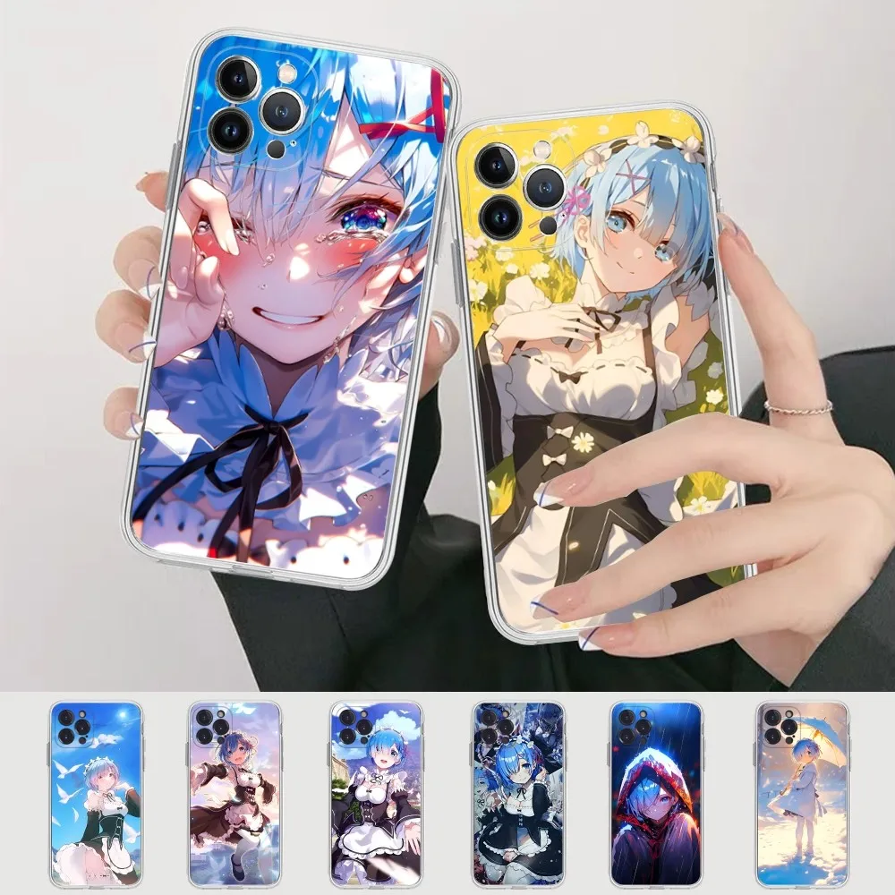 Re0 R-Rem Phone Case Silicone Soft For Iphone 16 15 14 13 12 11 Pro Mini XS MAX Plus X Cover