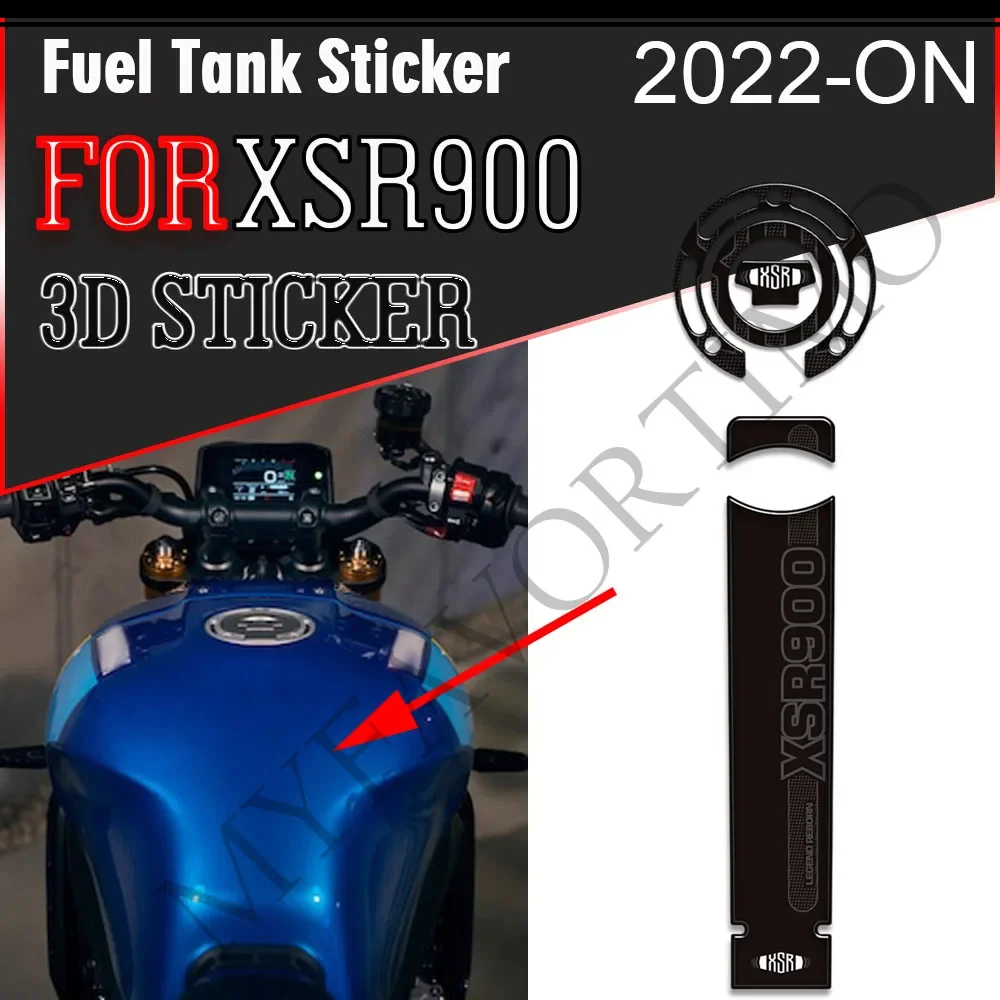 Motorcycle For Yamaha XSR900 XSR 900  2016-2023 Tank Pad Grips Gas Fuel Oil Kit Knee Protector  Stickers Decals