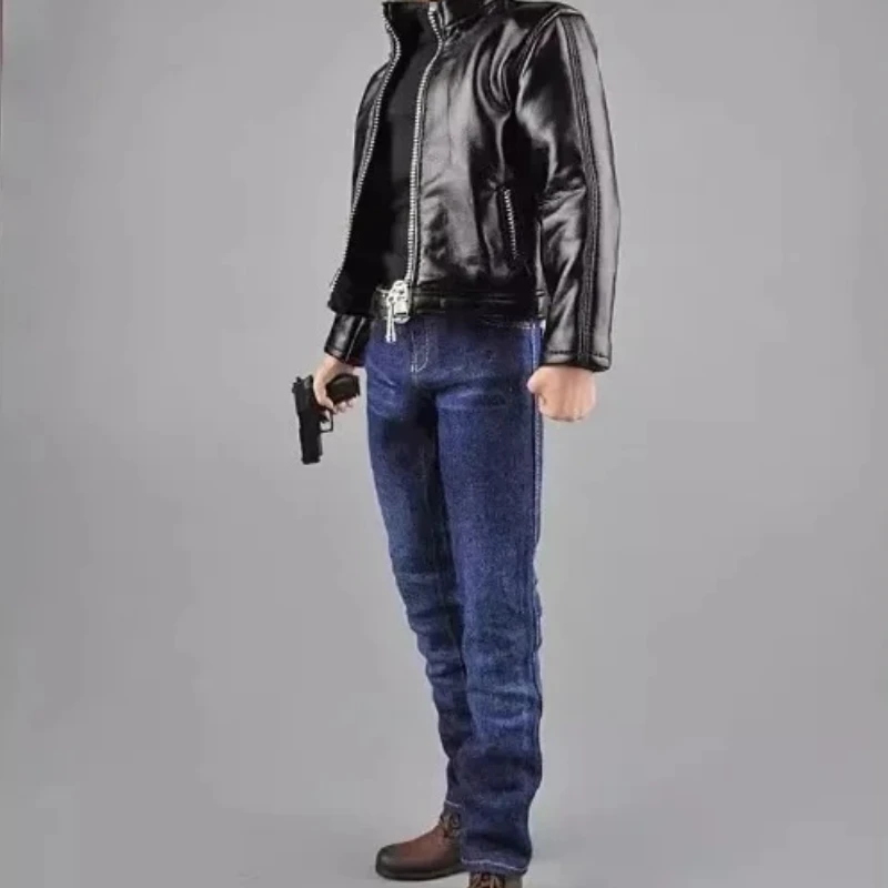 

1/6 Scale Male Agent Pu Leather Jacket Coat Suit Toy Center CEN-M07 Clothes Model for 12inch Figure Narrow Shoulders Body Doll