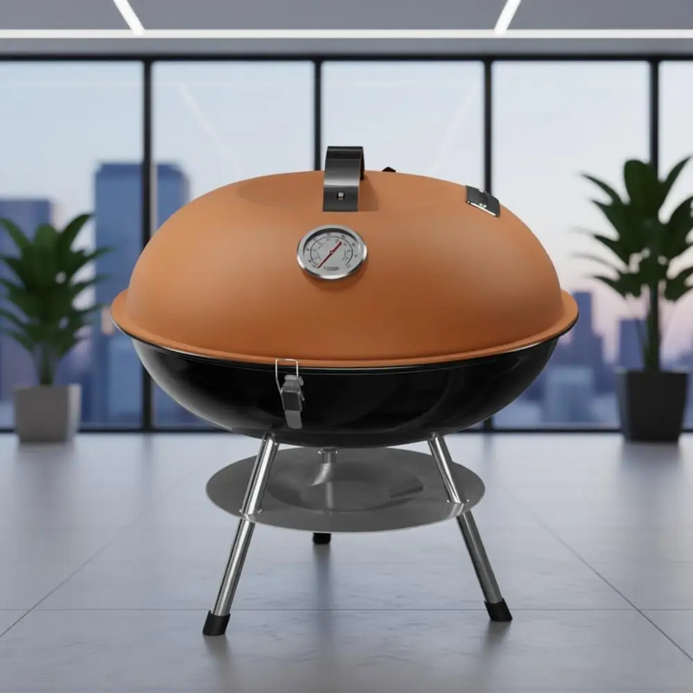 

CG-14T – 14-inch Portable Barbecue Grill with 3-Point Locking Lid or Heat Preservation – Dual Venting System – Small Charcoal Gr