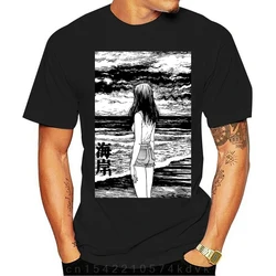 Fashion Uzumaki Sea Horror T-shirt Manga Junji Ito Man's Short Sleeve Clothes Fashion Pure Cotton Oversize Hip Hop Tee Shirts