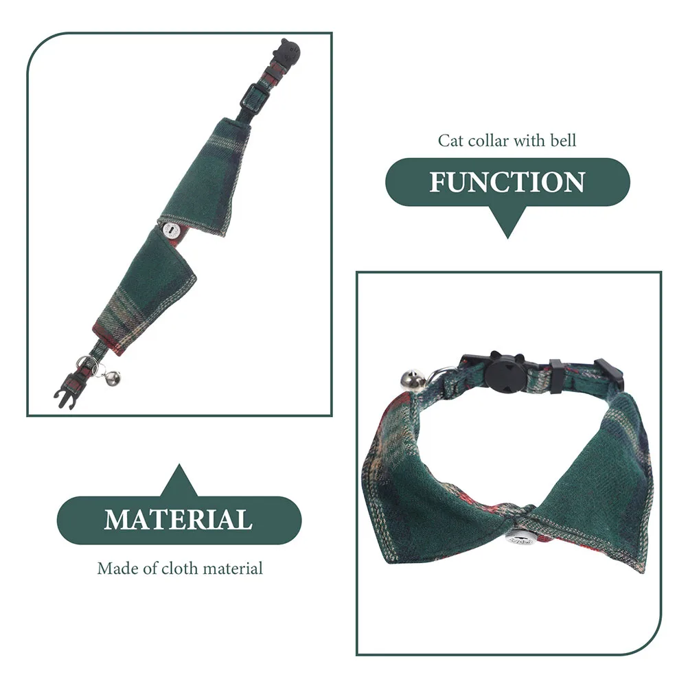 

2pcs Cat Collar Adjustable Comfortable Reusable Long Lasting Daily Wear Party Holiday Christmas Decorative Pet Collar for Cats