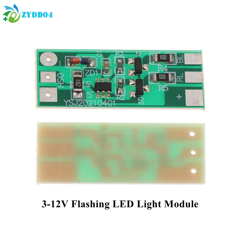 ●1/3PCS 3-12V LED Flashing Light Module Red And Blue Two-color Pair for Car Model Electric Vehicle Safety Lighting
