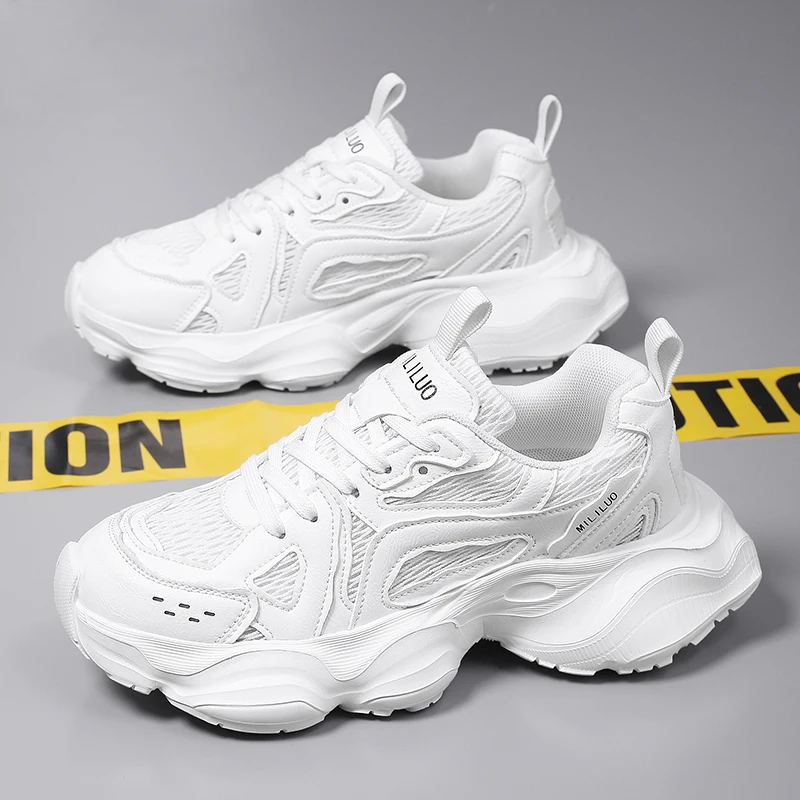 Men's Breathable Women's Thick Sole Casual Sport Shoes Outdoor Platform Tennis Students Soft Soles Comfort Male Chunky Sneakers