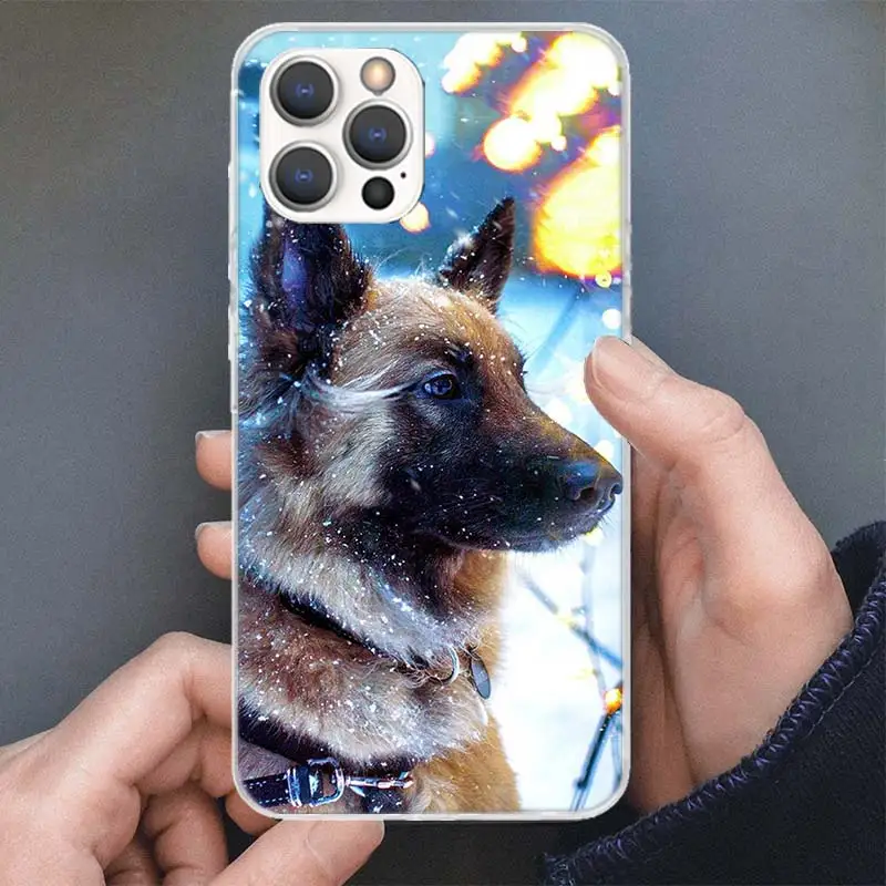 German Shepherd Dog Phone Case For Apple iPhone 16 15 14 13 12 11 Pro Max Mini XS XR X 7 Plus 8 + SE Soft Silicone Print Shell F