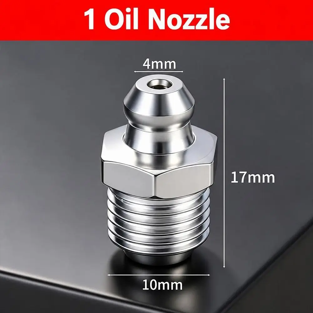High Pressure Open-ended Right-angle Oil Injector Leak Resistant Threaded Connection Threaded Grease Nipple Flush Mount