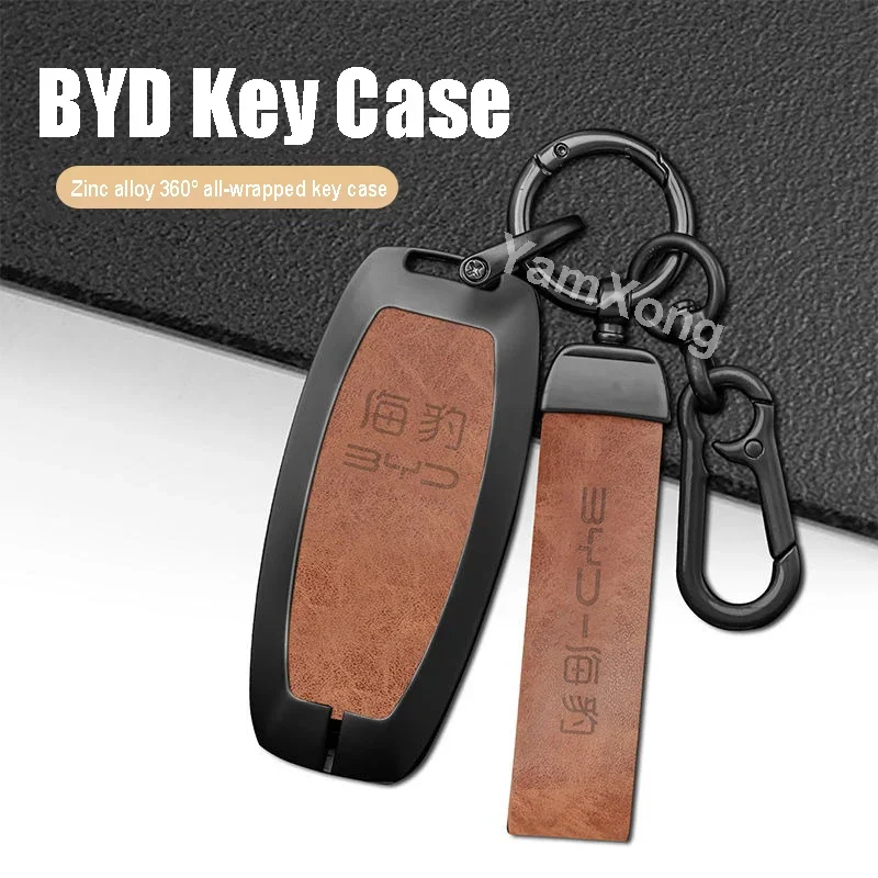 Alloy Remote Key Case Cover For BYD Dolphin Smart Keyless high-end protective Case Keychain Hold Car Accessories