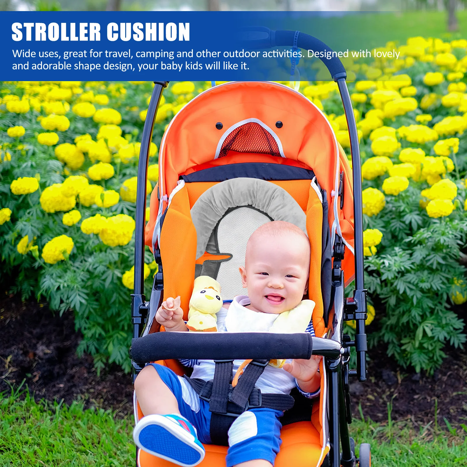 Baby Infant Stroller Cushion Prams Pad Cartoon Design Soft Warm Seat Liner for Stroller Chair Dining Baby Sleeping Cushion
