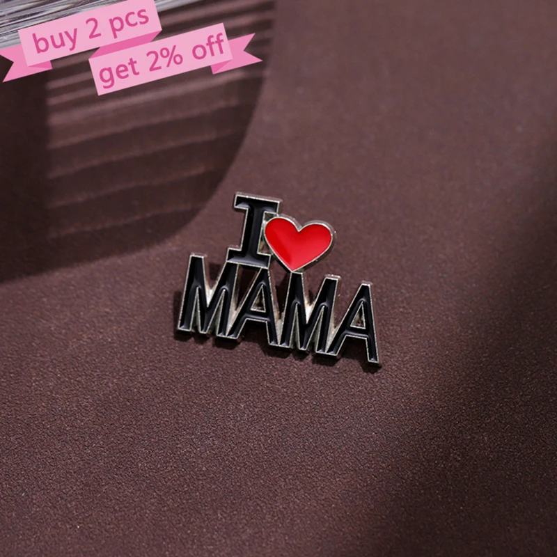 I Love Dads mamás alfileres esmaltados, broches de corazón rojo personalizados, insignias de solapa, joyería Punk divertida, regalo para niños y amigos