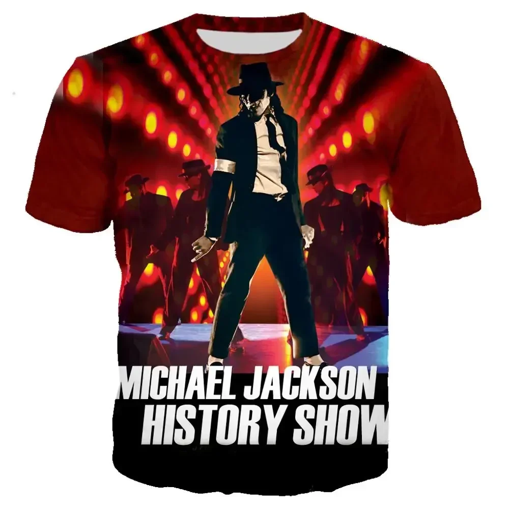 Michael Jackson Bedrucktes 3D-T-Shirt Unisex Sommer Casual Streetwear Hip Hop Kurzarm Mode Harajuku Oversized Tops – Detail 3