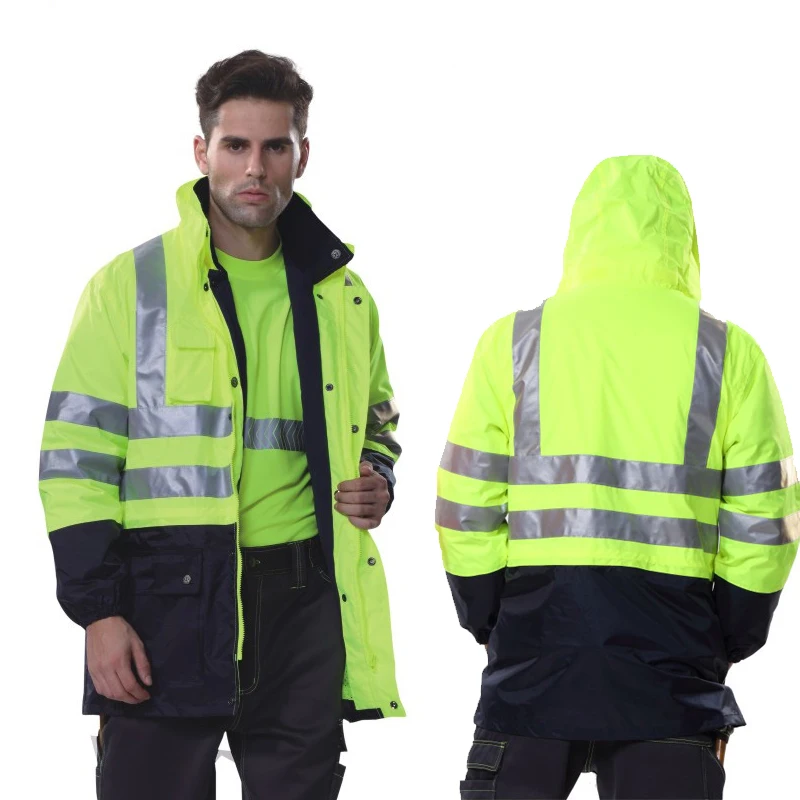 ANSI/SEA 107 AS/NZS  5 in 1 High Visibility Safety Reflective Jacket  Waterproof Work Coat safety jacket