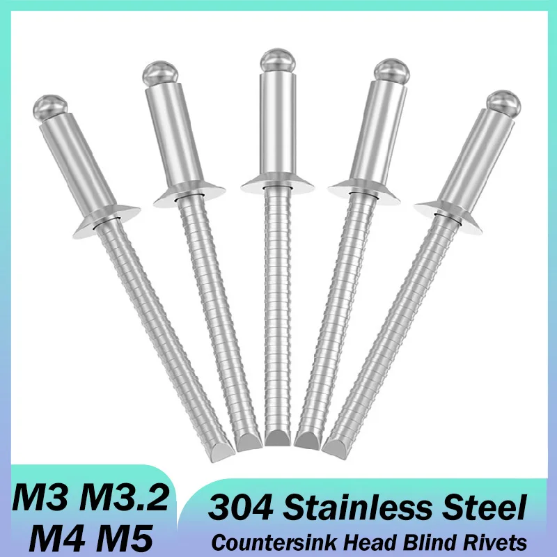 5/10/20pcs M3 M3.2 M4 M5 304 Stainless Steel Countersunk Blind Rivets Anti-corrosion Blind Rivet Waterproof Sealing Rivets