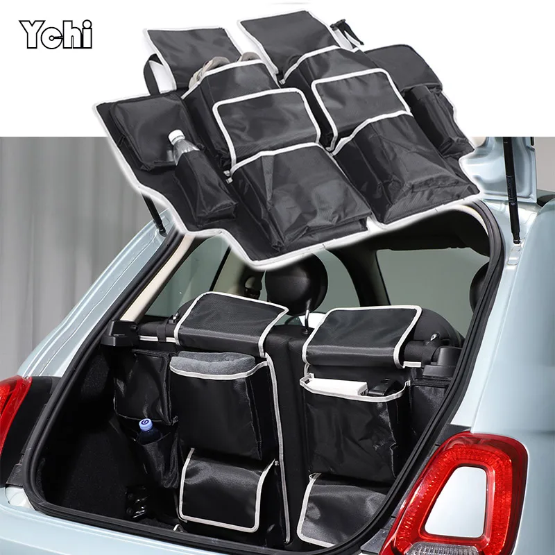 

Car Rear Seat Back Storage Bag Multi functional Organizing and Storage Hanging Bag For Fiat 500 2016-2026 Accessories