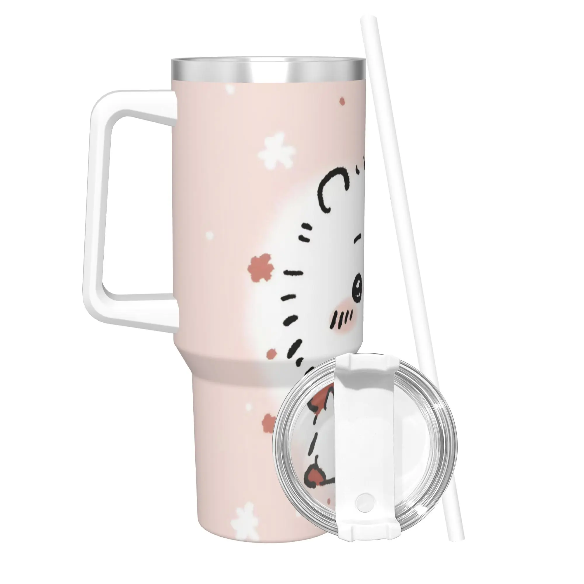 Stainless Steel Tumbler Chiikawas Cute Anime Thermal Mug  Insulated Cold Drink Mugs Cup Beach Water Bottle