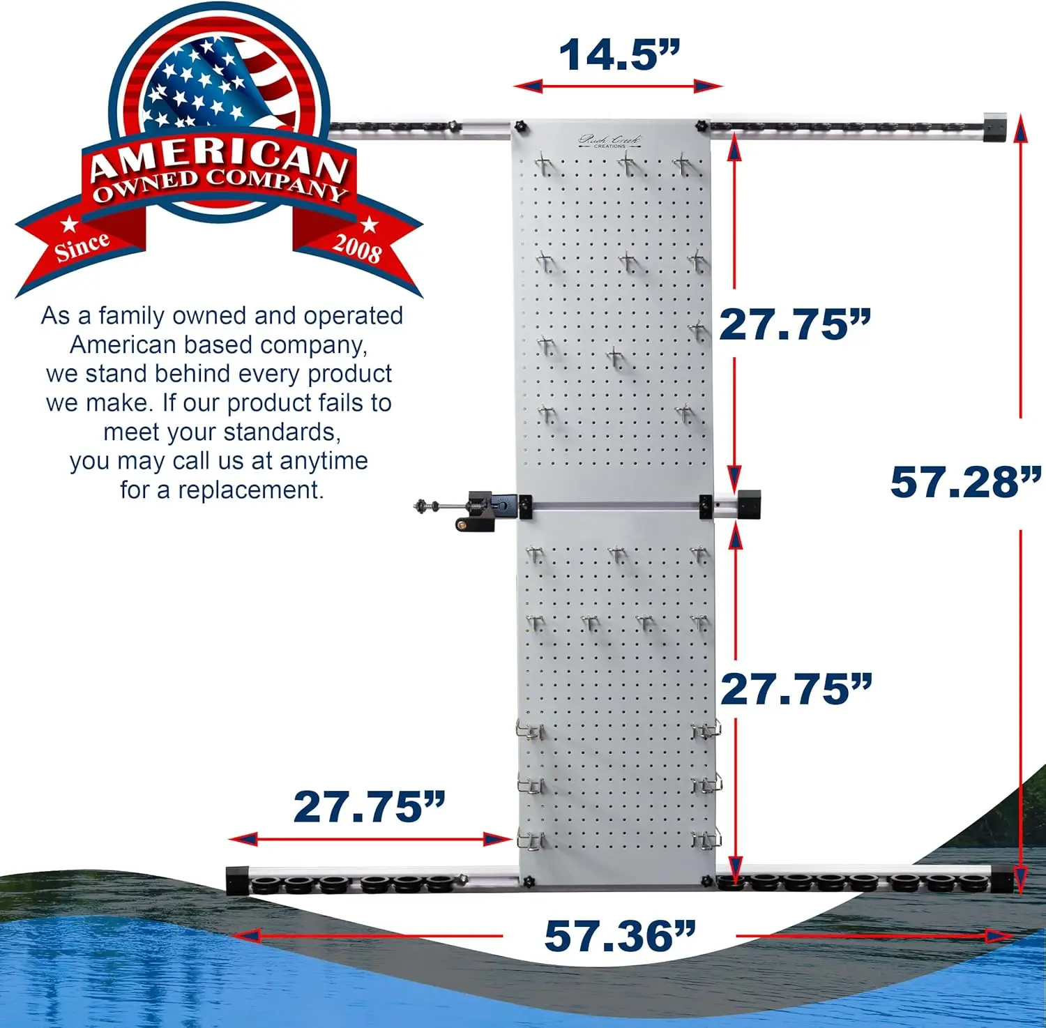 Creek Creations - Rod Holder for Garage, Pole Rack Wall Mount & Tackle Storage, No Limit Vertical Fishing