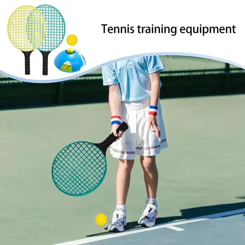 Solo Tennis Trainer Portable Tennis Training Equipment With Tennis Bag Stable Tennis Training Aid For Family Friends Children