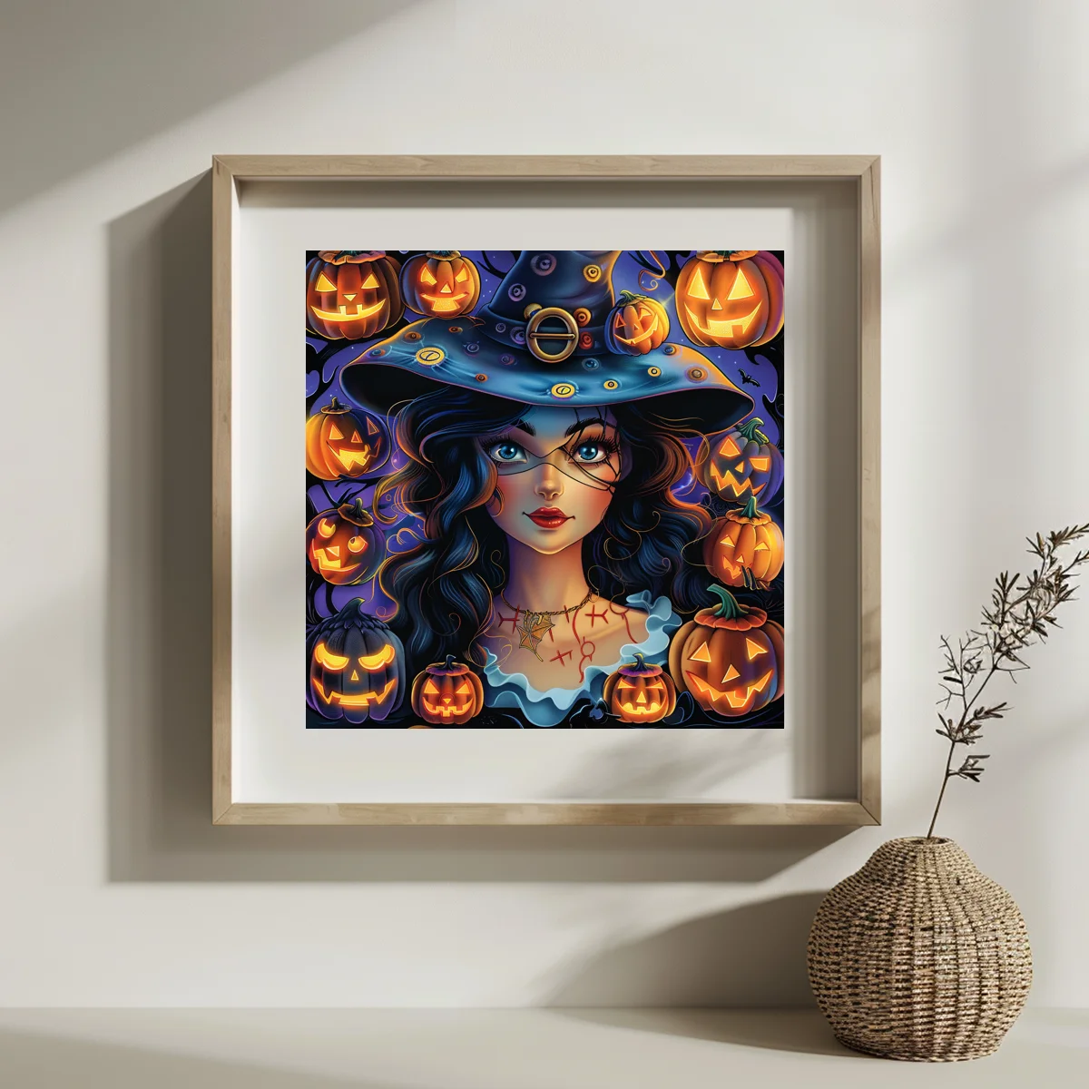 1pc 30X30CM/11.8inch Halloween Witch stamped cross stitch kit DIY kit 11CT/14CT joy sunday Hanging Painting Eco-cotton Thread