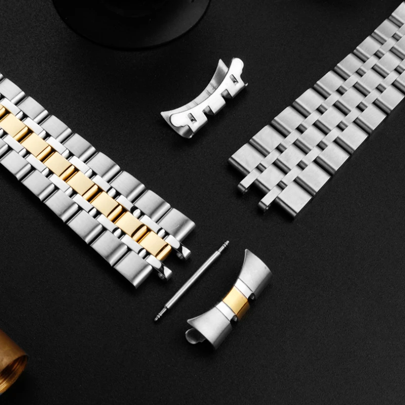 Curved End Metal Watchband For Tudor Princes 13 17mm 19 20mm Folding Buckle Men's Women's Solid Stainless Steel Strap bracelet