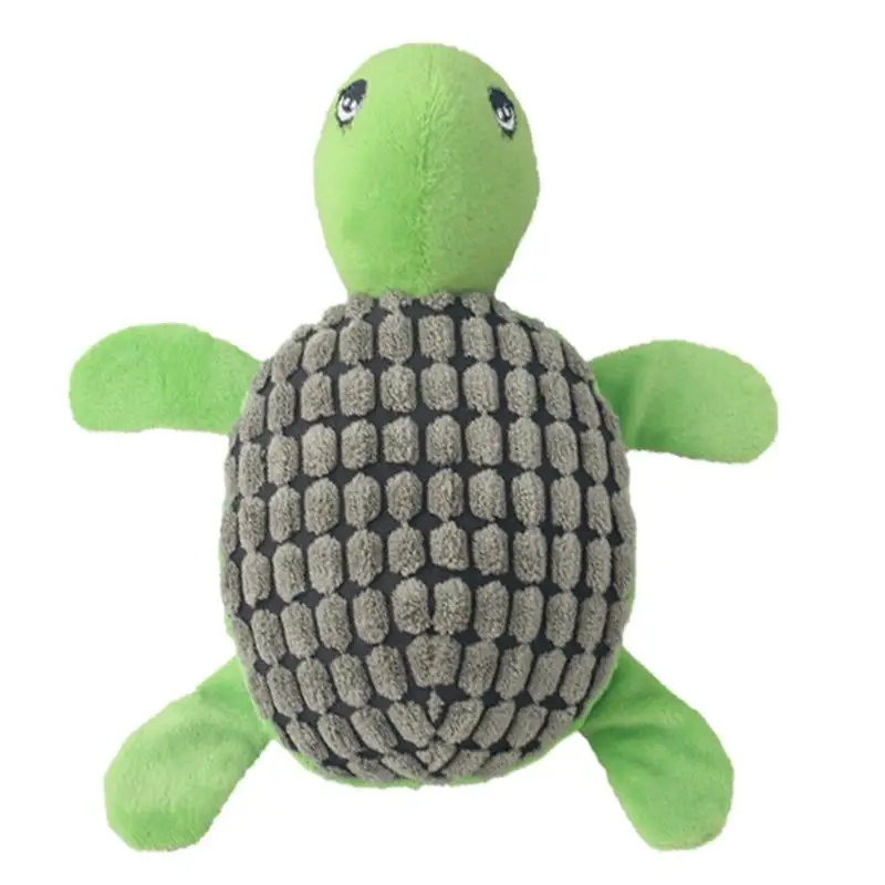 Squeaky Dog Toy Pet Chew Toys Cartoon Turtle Plush Animals Dog Squeak Toys Dogs Tooth Cleaning Toy Realistic Outdoor Dog Puzzle