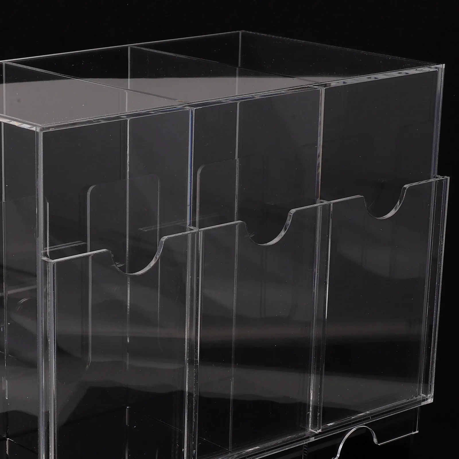 3 Slots Clear Acrylic Trading Card Storage Box Black Base Booster Organizer Retail Checkout Counter Card Holder Display - view 4