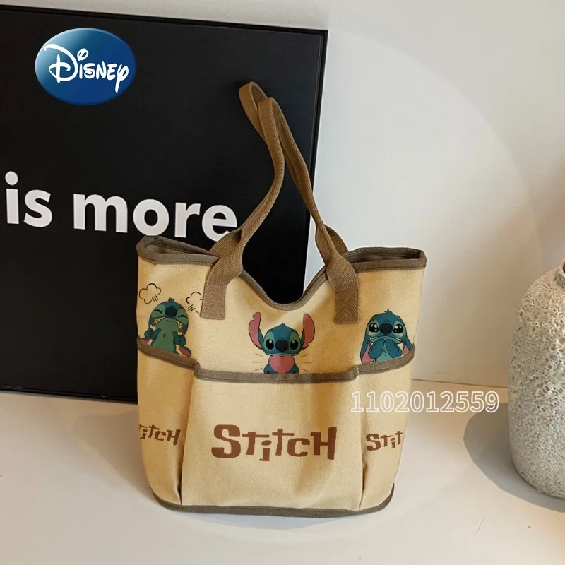 

Disney Stitch New Women's Handbag Cartoon Cute Women's Shoulder Bag Fashion Trend Canvas Women's Bag Large Capacity High Quality