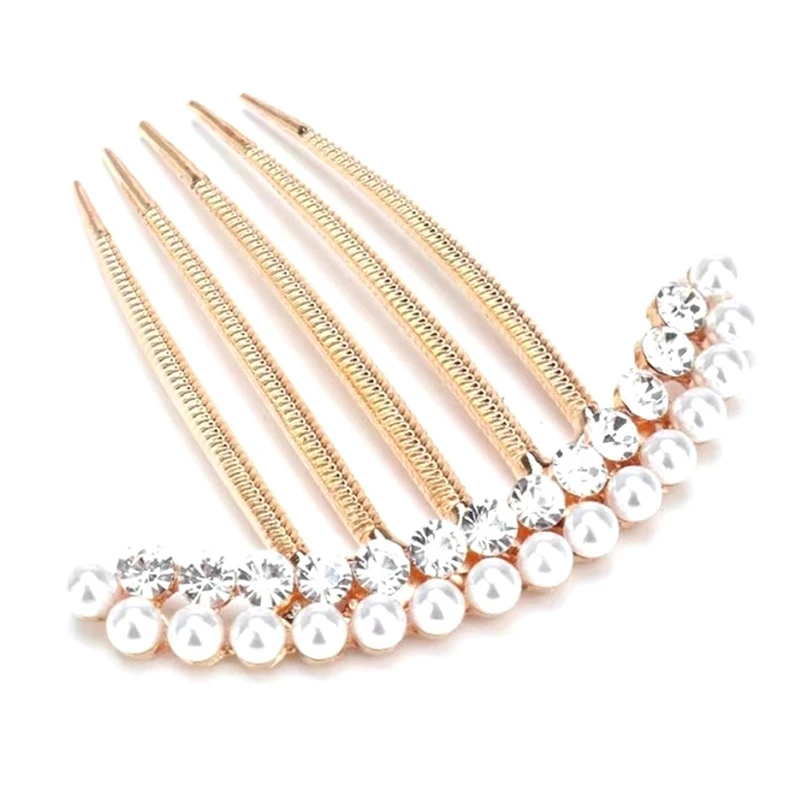 Comb Hairpin Ladies Bow Rhinestone Hairpin Metal Hair Stick Hairpin Bridal Wedding Banquet Hair Accessories Headdress