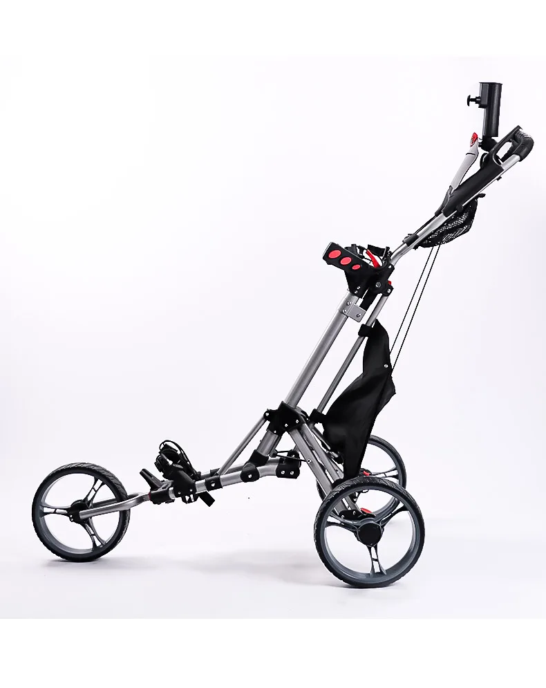 Golf cart, three-wheeled foldable trolley, aluminum frame golf cart