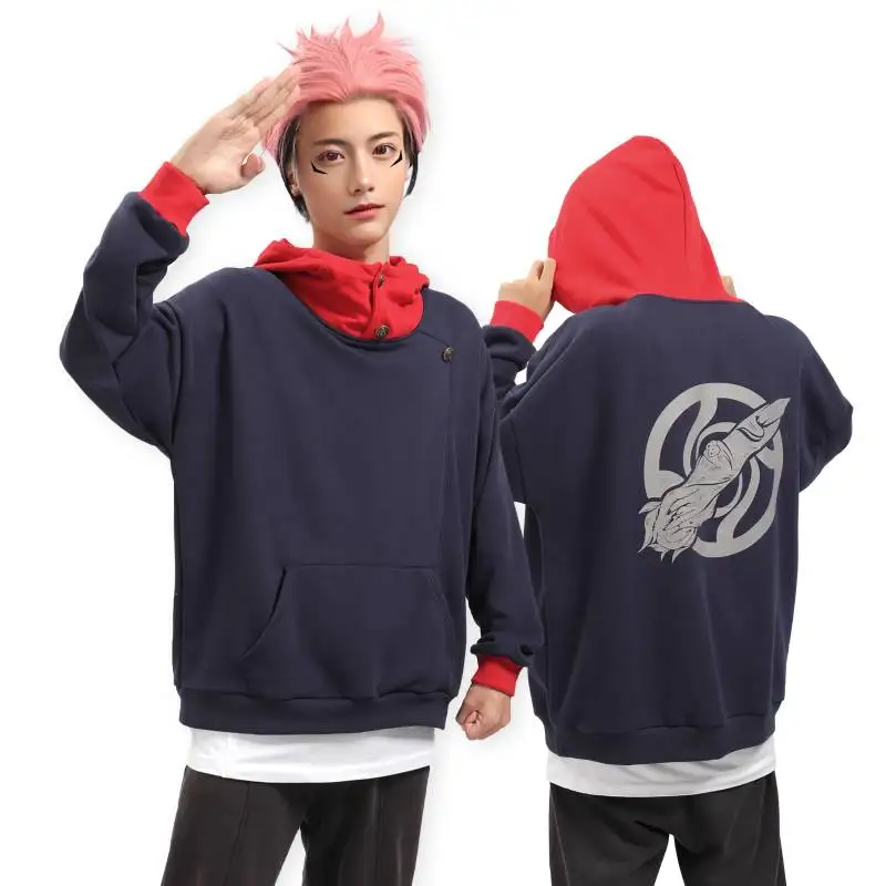 

DAZCOS Itadori Hoodie Anime Print Pattern Hooded Pullover Sweatshirt Cosplay Costume Anime Hooded Pullover Sweatshirt Halloween