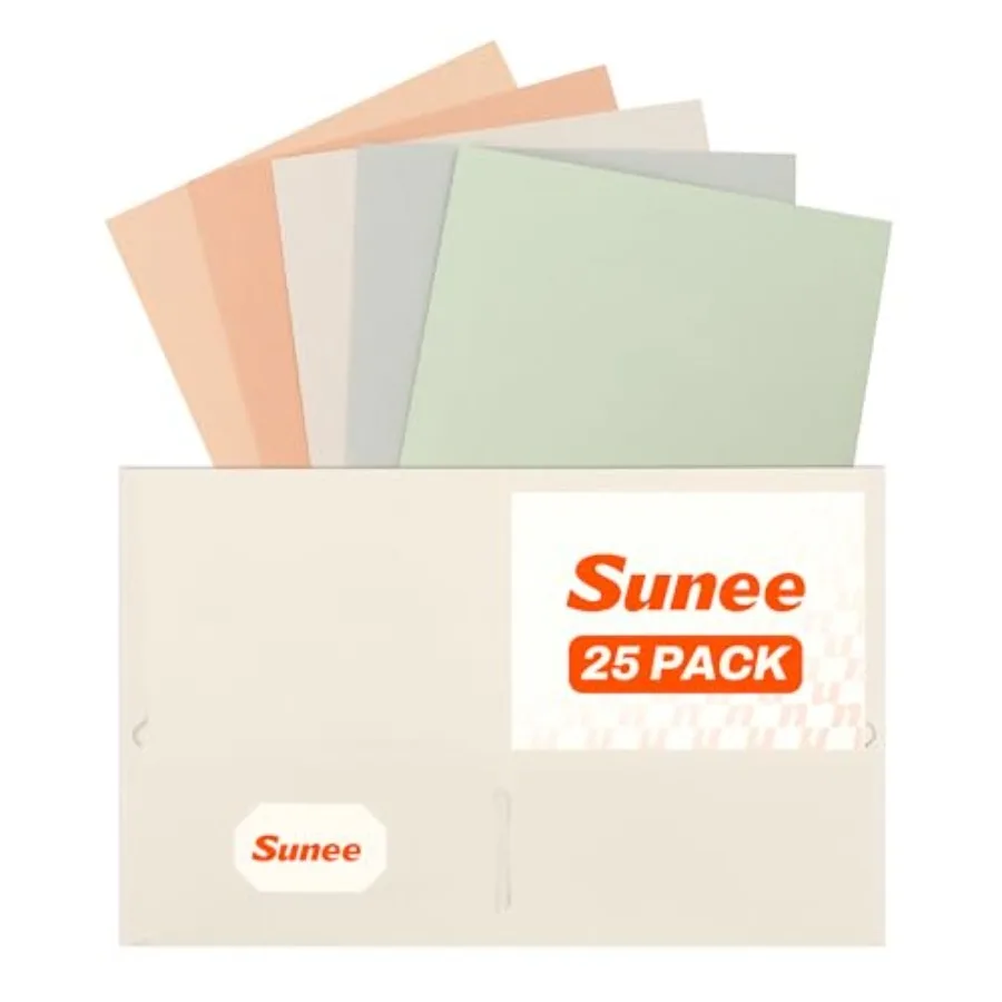 

Folders with Pockets 25 Pack,,2 Pocket Folders Fit Letter Size Paper, Paper File Folder for School Office Home Business