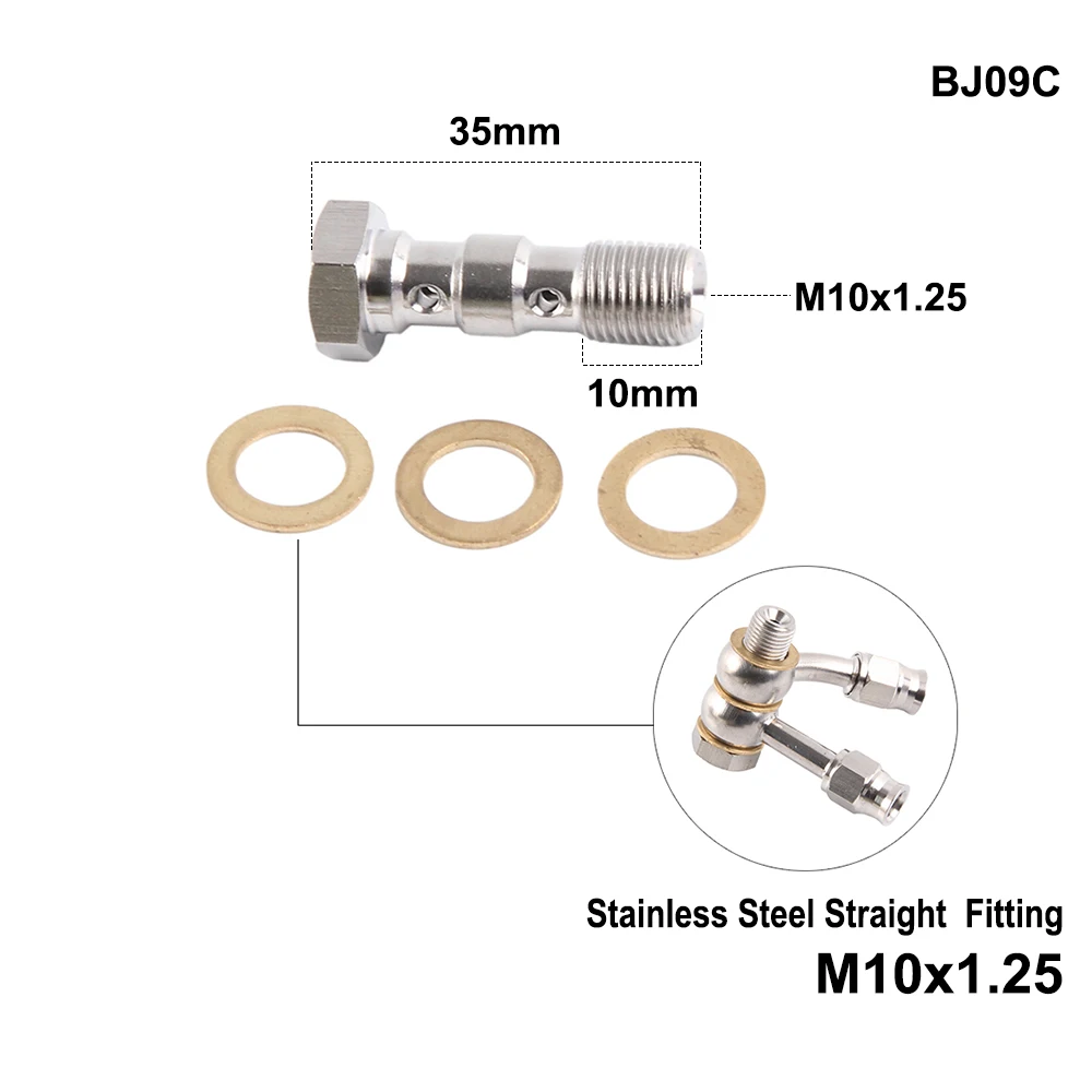 M10x1 AN3 M10x1.25 motocykl rower z napędem hydrauliczne przewód oleju hamulcowego linii do montażu Banjo ze stali nierdzewnej