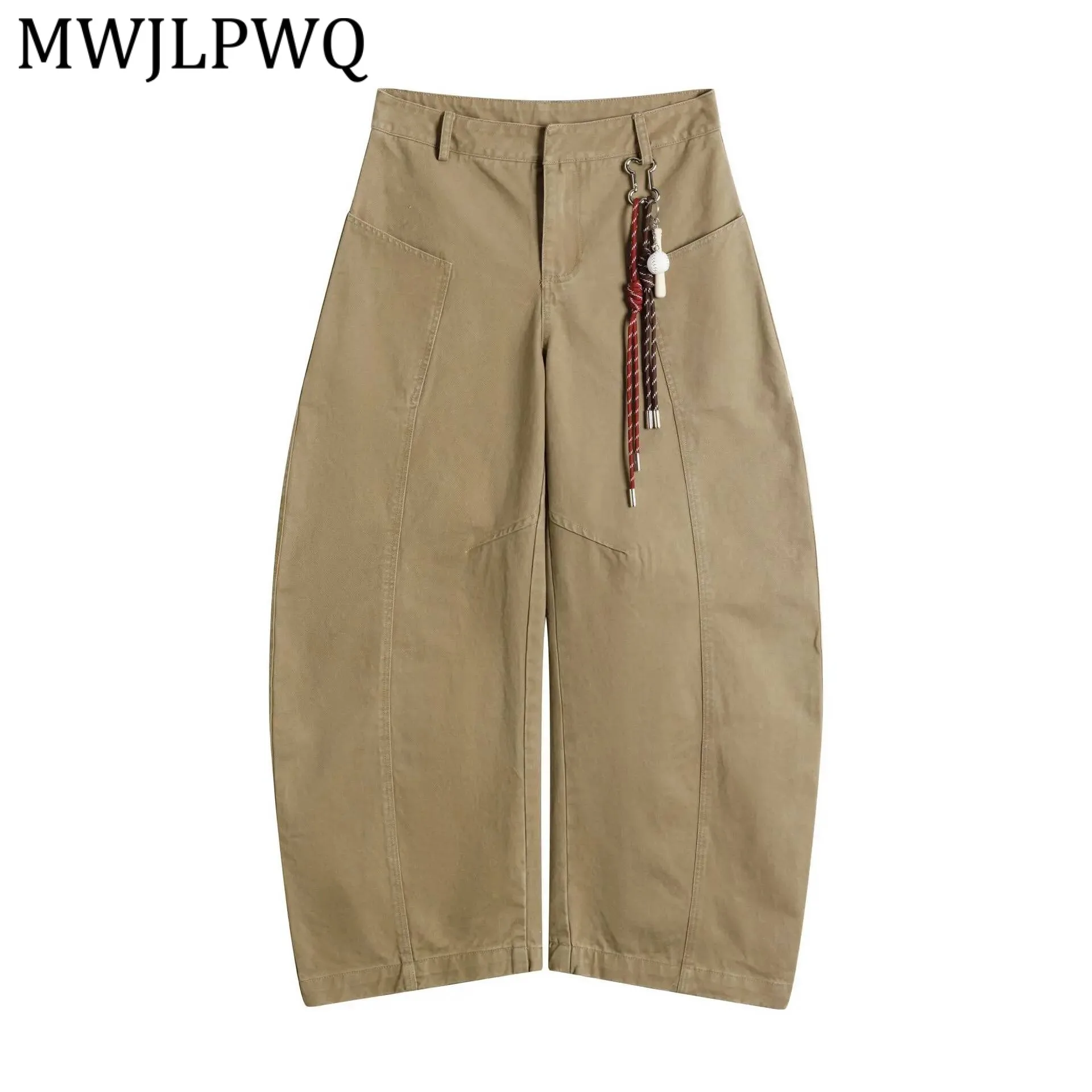 

MWJLPWQ 2026 Spring Cleanfit Machete Casual Straight Trousers Male American Retro Washed Personality Loose Wide-Leg Pants 22047