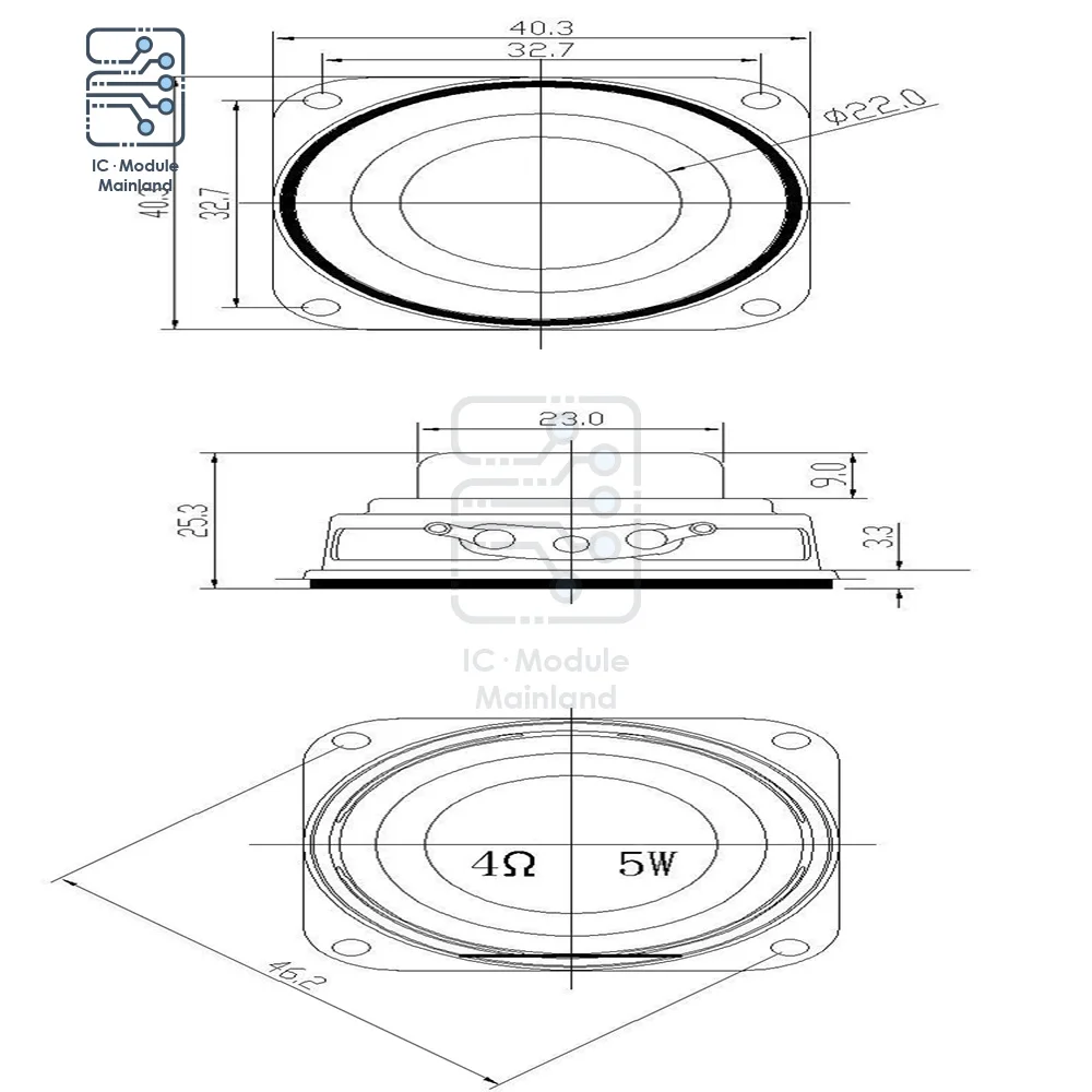 Altavoz interno magnético Srs xb31, reproductor Multimedia de graves de 2 pulgadas, 44mm, 4 ohm, 5W, cono de papel de Mica especial, rango completo