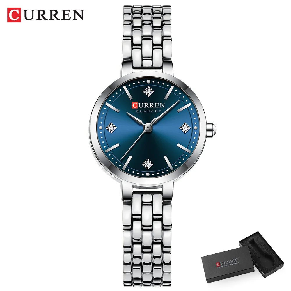 CURREN Mode Goldene Uhr für Frauen Edelstahl Wasserdichte Damenuhren Original Luxus Damen Quarz Armbanduhr 8