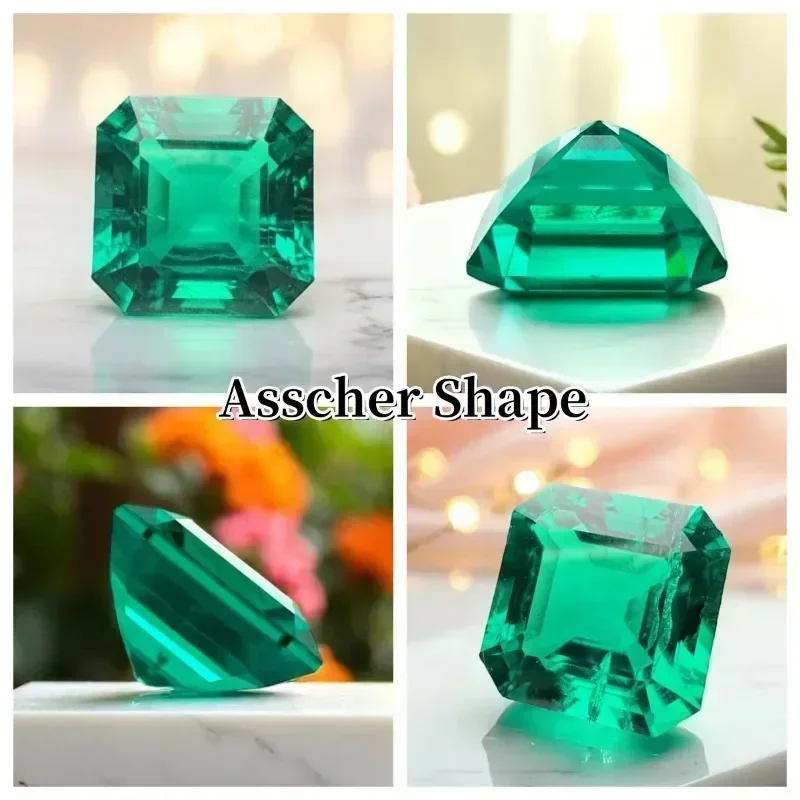 مختبر جديد نمت كولومبيا أحجار كريمة من الزمرد DIY بها بنفسك صنع المجوهرات ترصيع خواتم قلادة أقراط المواد مع شهادة AGL #2