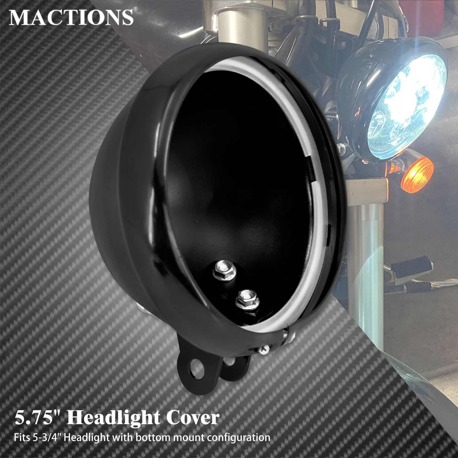 Motorcycle Headlight Bracket 5.75 Inch Housing Holder Bucket Grill Cover Lamp 5-3/4