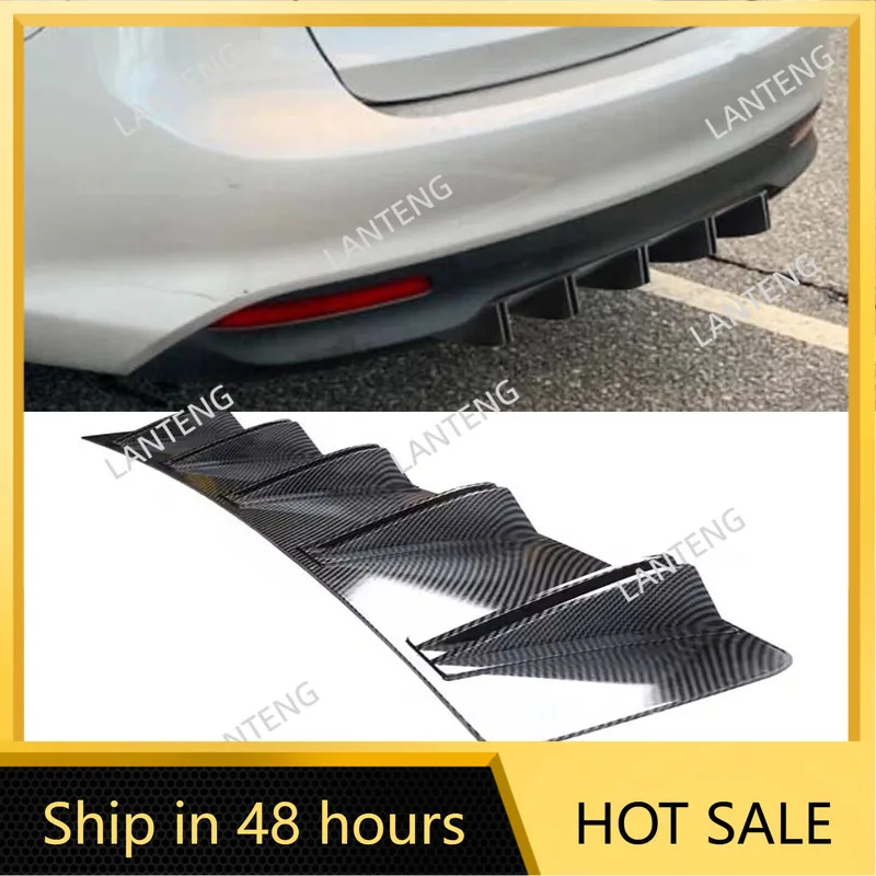 

Car Rear Diffuser Shark 10 Fins Bumper Wing Splitter Chin Spoiler Lip For K-ia Forte GT Optima Body Protector Black