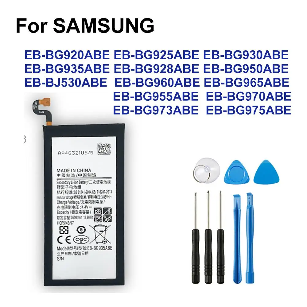 Lithium Polymer Battery +Free Tools For Samsung Galaxy S6 Edge/Plus S7 Edge S8 Plus+ S9 Plus S10 S10E S10 Plus J5 Pro J7 Pro