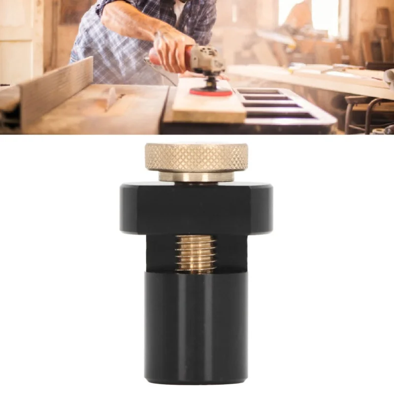 

19-миллиметровая скамейка с винтом для большого пальца, стопор для деревообрабатывающего стола из алюминиевого сплава, нескользящий ограничительный блок для верстака, черный