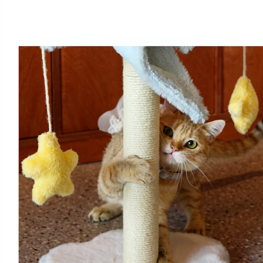 For Miao Xian Er Cat Scratching Post Creative Windmill Design Sisal Rope Scratcher Vertical Furniture Protector Toy
