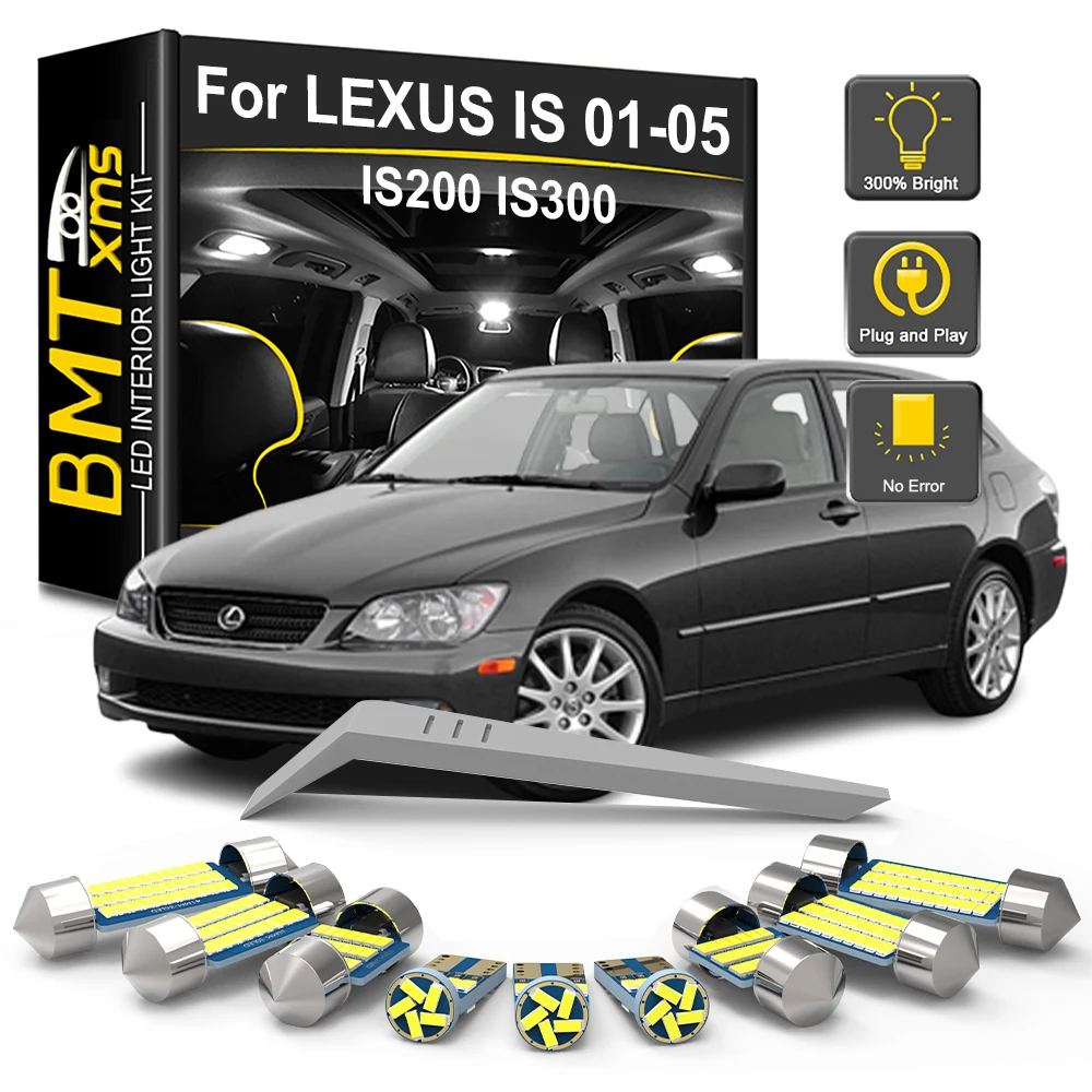 BMTxms 14Pcs LED Interior Light Bulb Kit For Lexus IS IS200 IS300 MK1 2001 2002 2003 2004 2005 Car Dome Map Trunk Lamp Canbus