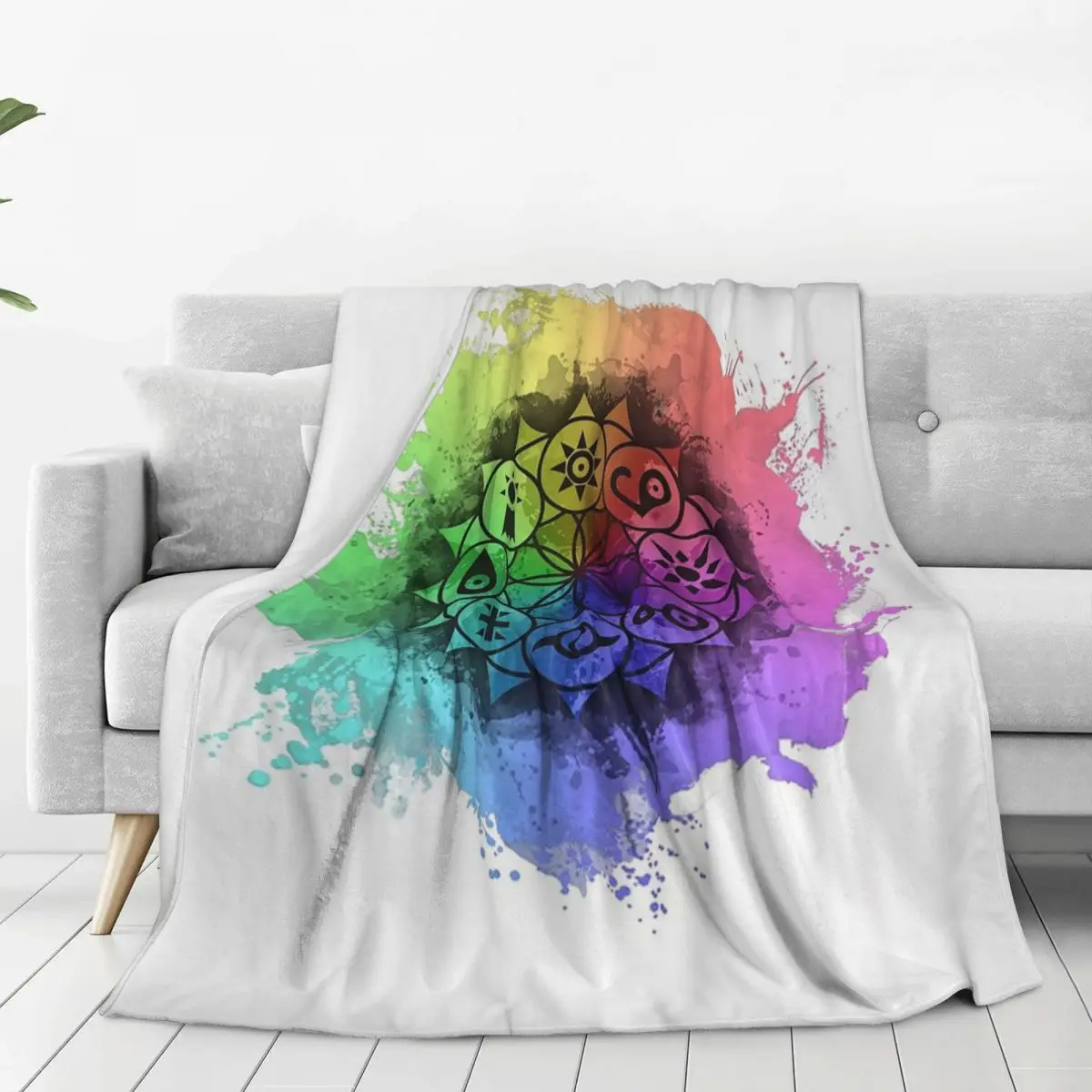 Digimon Mandala Paint Blanket Fleece Breathable Throw Blankets Sofa Throw Blanket For Home Bedroom Office Throws Bedspread Quilt